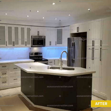 Custom White Kitchen Renovation In Vaughan